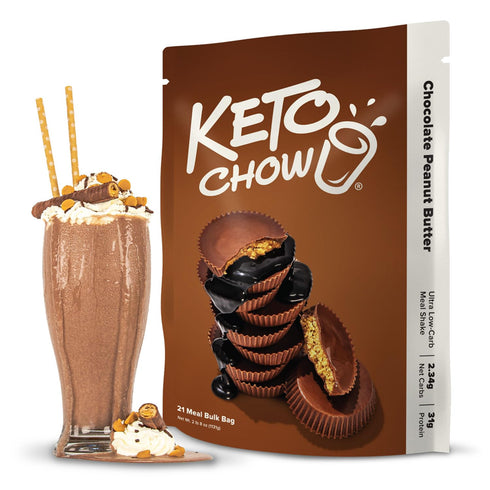 Keto Chow Chocolate Peanut Butter | Keto Meal Replacement Shake Powder | Nutritionally Complete | Low Carb | Delicious Easy Meal Substitute | Prot...