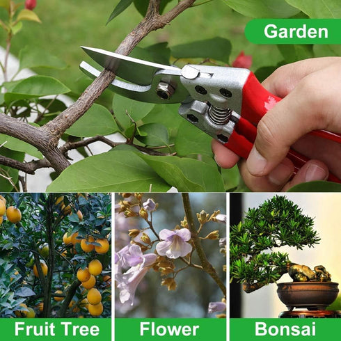 8" Pruning Shears, Professional Bypass Garden Shear Hand Pruners Gardening Shears Clippers for Plants, Flower Cutter Florist Scissors Trimming Sci...