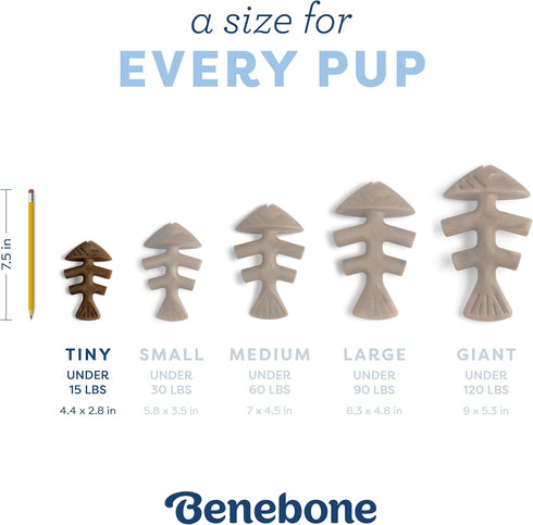 Benebone Puppy Fishbone Dog Chew Toys, Softer for Modest Chewers, Made in USA...