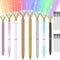 16 Pcs LED Diamond Pen Light Up Diamond Ballpoint Pen Bling Rhinestone Metal Pen Diamond Pen Rose Gold Black Ink for Office Supplies Decorations W...