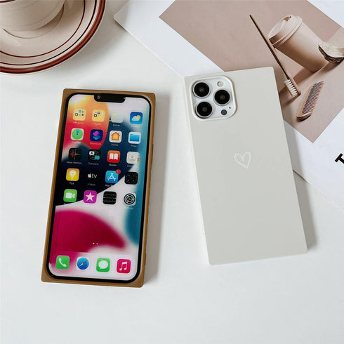 Cocomii Rectangle Case Compatible with iPhone 13 Pro Max - Silicone, Luxury, Slim, Matte, Soft Touch, Love Hearts, Fingerprint Resistant, Anti-Scr...