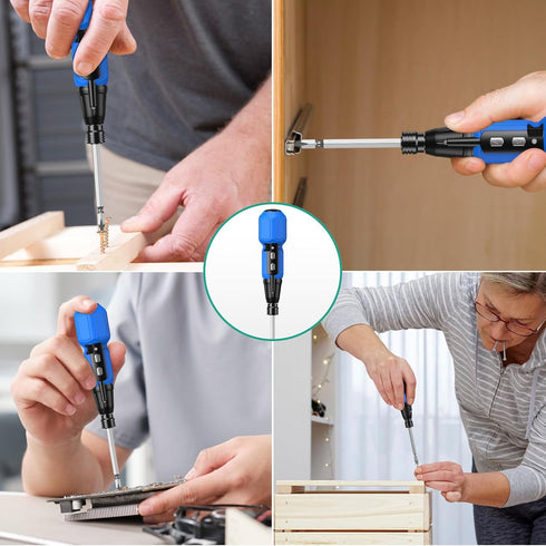 ORIA Cordless Electric Screwdriver Set, Rechargeable Cordless Screwdriver, Mini Electric Repair Tool Kit with 10 Bits, LED Lights, USB Cable, Bits...