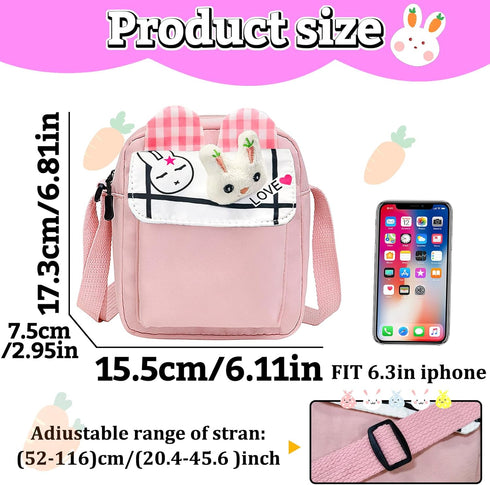Crossbody Bag Sling Purse for Women, Canvas Cartoon Multi Position Small Crossbody Bag with Adjustable Strap...