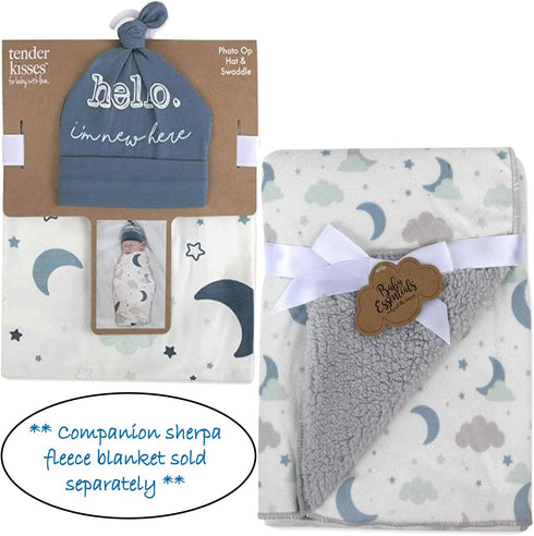 Baby Cotton Swaddle Blanket Wrap with Headband or Hat Set for Baby Girls, Boys Newborns and Infants 0-6 Months (Starry)...