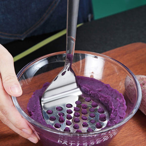 Stainless Steel Potato Masher, Berglander Heavy Duty Metal Potato Ricer, Food Masher Utensil Hand Masher, Vegetables Fruits Versatile Masher, Heat...
