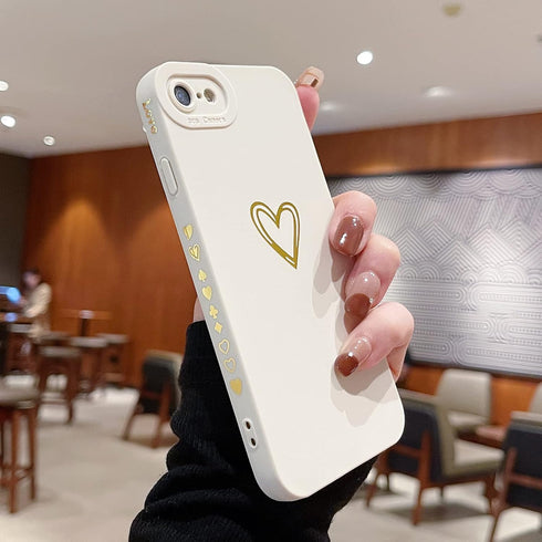Teageo for iPhone SE 2022, SE 2020, iPhone 7, iPhone 8 Case for Women Girls, Cute Luxury Heart Phone Case [Soft Anti-Scratch Full Camera Lens Prot...