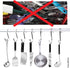 Flat S-Shaped Hanging Hooks - for Kitchen Utensils, Garage or Garden Tools, etc. - Heavy Duty Genuine Solid 304 Stainless Steel - Multi Purpose - ...