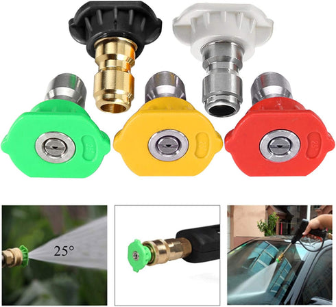 Pressure Washer Tips Power Washer Soap Nozzle Tips Multiple Degrees 1/4 Quick Connect Design Up to 4,500 PSI 2.5 GPM(5-Pack)...