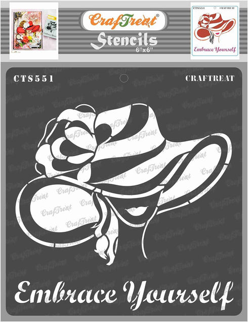 CrafTreat Reusable Women Face Stencil for Painting on Wood, Canvas, Paper, Fabric, Floor, Wall and Tile - Embrace Yourself - 6x6 Inches - DIY Art ...