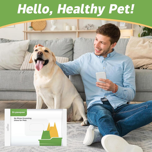 Cleaning Deodorizing Wipes for Dogs and Cats - Pet Grooming Gloves for Nourishing Fur - No Rinse Bathing Wipes for Daily Care and Traveling - Dog ...