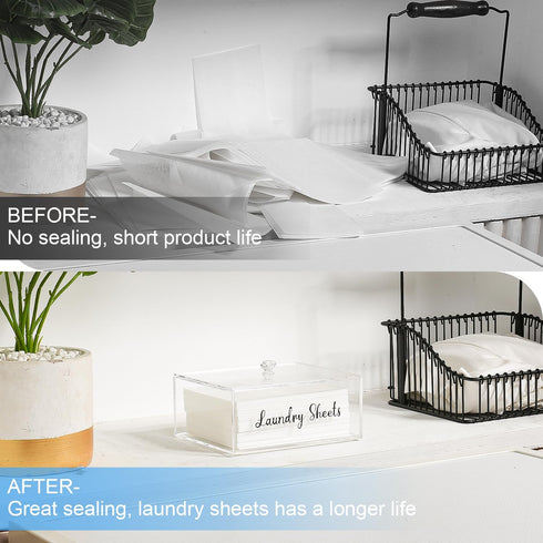 VOTLEVT Acrylic Laundry Detergent Sheets Holder, Laundry Sheets Holder with Lid, Laundry Sheets Container Laundry Room Organizer...