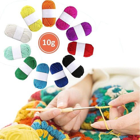 12x 10g Acrylic Yarn Knitting Wool Crochet Yarn, Ideal for Beginners, Kids Crafts, Small Projects......