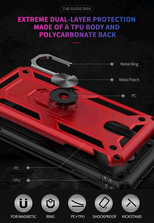 TJS Compatible with Samsung Galaxy J7 Case, Metal Ring Magnetic Support (Rose Gold)...