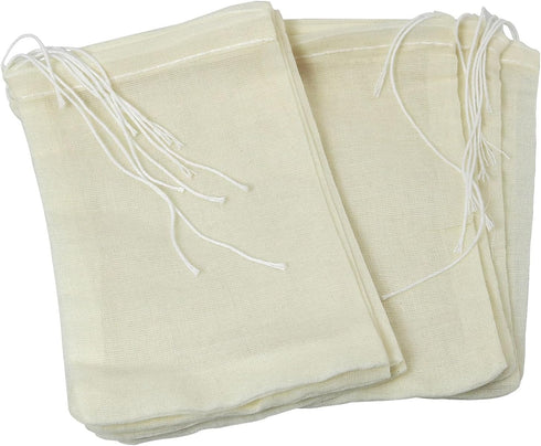 24PCS Drawstring Filter Bags Reusable Pure Cotton Muslin Bags for Soup Herbal Medicine Marinade Tea Infusion Seasonings Residue Separation Househo...