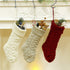 Set of 2 Crochet Knitted Christmas Stockings Large 46CM Red White Cable Knit Christmas Stockings Hanging Decorations for Home New Year Party Xmas ...
