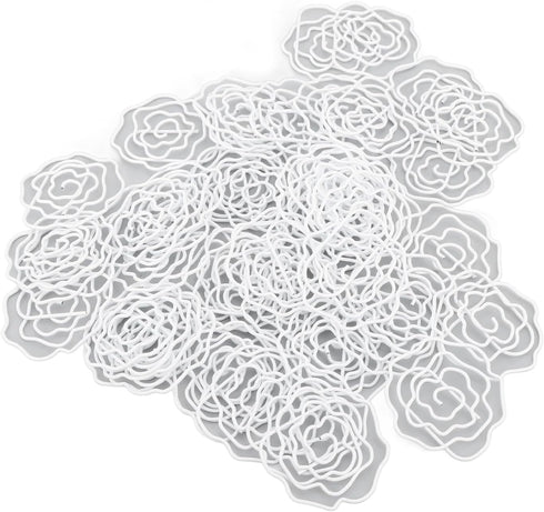 Paperclips Set, Metal Decorative Exquisite 50pcs Flower Paper Clips Cute for Office for Scrapbooking (White)...