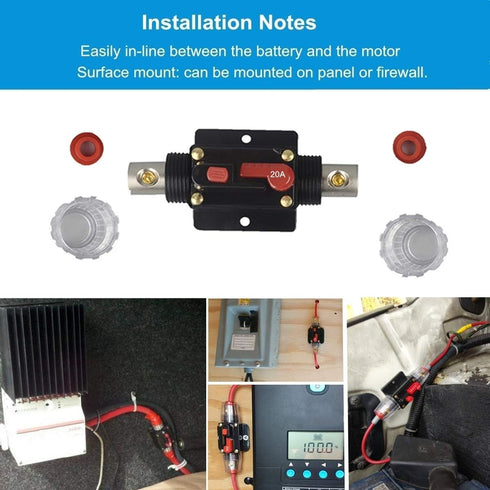30A 40A 50A 60A 80A 100A 150A Audio Circuit Breaker Auto Car Stereo Inline Fuse Holders Inverter, Manual Reset 12V-24V DC for Automotive Marine Bo...