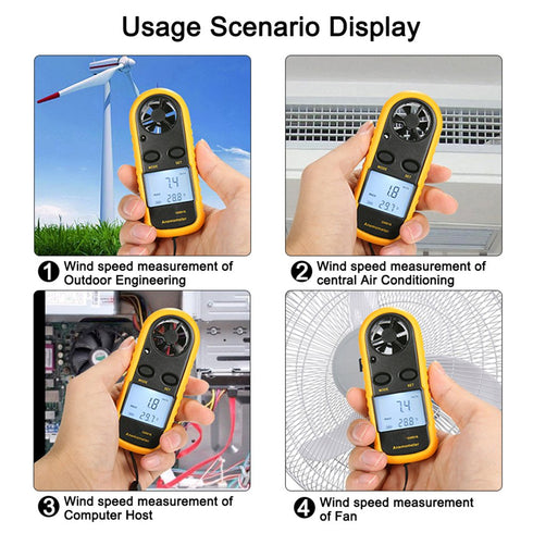 Pocket Anemometer Handheld Mini Wind Speed Temperature Gauge with Digital LCD Display for Windsurfing Kite Flying Sailing Surfing Fishing...
