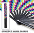 GloFX Folding Fan - Trippy - Large Rave Clack Folding Hand Fan for Men/Women - for EDM, Music Festival, Club, Event, Party, Dance, Performance, De...