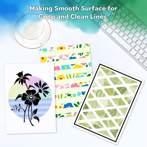 30 Sheets Masking Paper Sheets Low Tack 5X7 Inch Reusable Adhesive Backing Washi Paper Ultra-Thin for Positioning Stamps,Card Making...