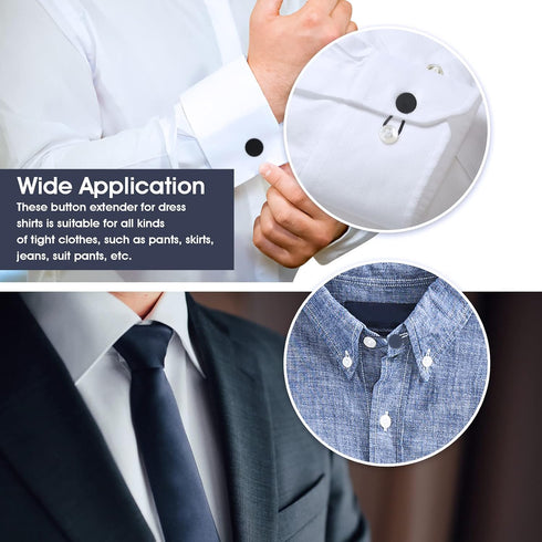 Waist Pants Button Extender, 12 Pieces Waistband Extender Buttons for Men Women Jeans Button Expander No Sew Button 0.6/1.2in 2 Sizes...