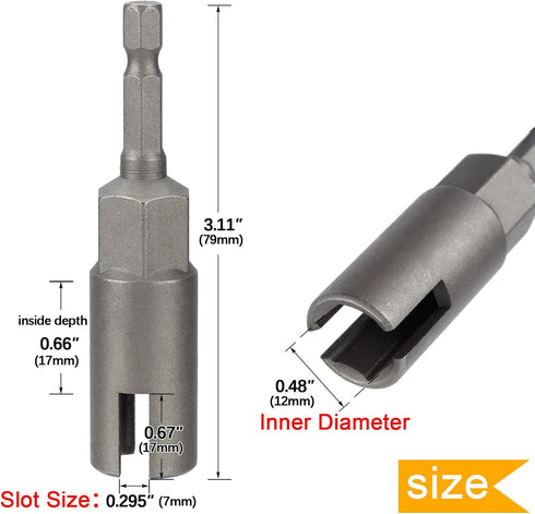 PAGOW Wing Nut Driver, Deep Power Slot Wing Nuts Drill Bit Socket Wrenches Tools Set for Panel Nuts, Screws Eye, C Hook Bolt, 1/4'' Hex Shank, 2 P...