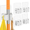 Batur Broom Holder Wall Mount, 4 Pack New Version Broom Holder, Super Anti-Slip Mop and Broom Holder Wall Mount, Adhesive Broom Hanger Mop Organiz...
