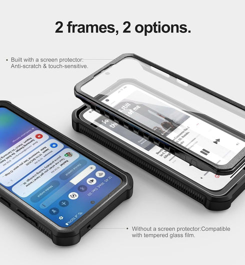 Dexnor Bumper Case for Samsung Galaxy S23 FE (2023), Full-Body Shockproof Rugged Heavy-Duty Protective Cover Dual-layer Protection with 2 Front Fr...