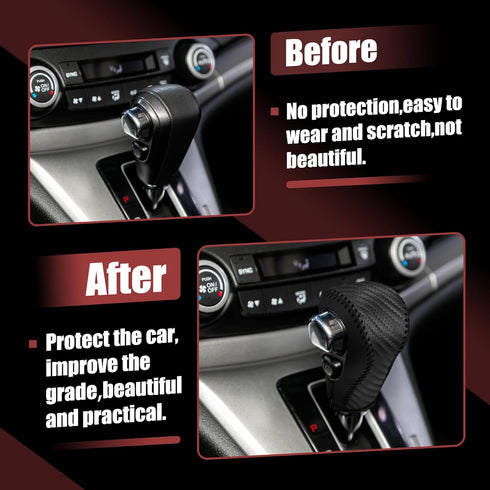 X AUTOHAUX Car Automatic Gear Shift Knob Cover Protector Carbon Fiber Pattern Black for Chevy Equinox 2018-2021 for Honda CRV 2015-2016...