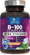B Complex Vitamins with Vitamin B1 B2 B3 B6 B12 B100 C & Folic Acid - Supplement for Energy, Brain, & Immune Support - Super B Vitamin Complex for...