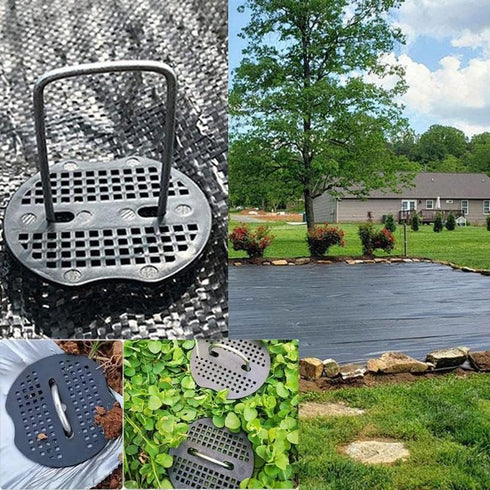 60 Pack Landscape Staples Gasket U-Sharped Garden Stakes Washer Anti-Ripping Plastic Buffer for Landscaping Grass Sunshade Cloth Staple Pin Nail G...