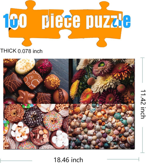 100 Piece Puzzle,Jigsaw Puzzles 100 Pieces 100 Piece Adult Children Puzzles Suitable for Adults Children (100 PCS, D0005)...