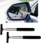 2PCS Car Rearview Mirror Wiper, Retractable Auto Side Mirror Squeegee, Portable Water Cleaner Tool with Telescopic Long Rod, Universal Car Accesso...
