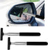 2PCS Car Rearview Mirror Wiper, Retractable Auto Side Mirror Squeegee, Portable Water Cleaner Tool with Telescopic Long Rod, Universal Car Accesso...