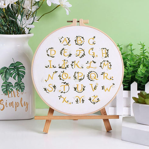 ojindiy Embroidery Kits for Beginners Adults 3 Packs, Learn 26 Alphabet Letters Stitches, Embroidery Kit for Craft Lover and Starter, Cross Stitch...