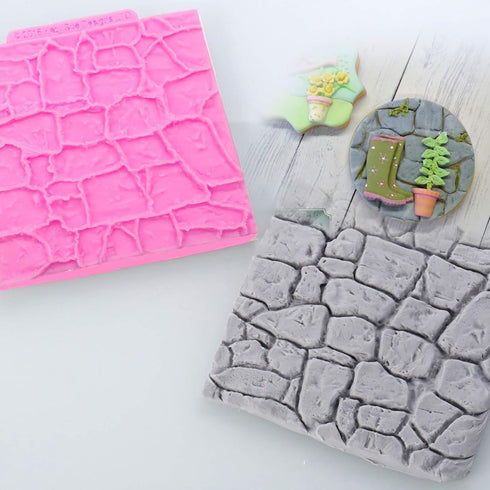 2 Pieces Rock Texture Silicone Lace Mold, Food Grade Cake Molds, Candy, Icing, Biscuit Decor, Chocolate,Polymer Clay Fondant Snow Cake Decorating ...
