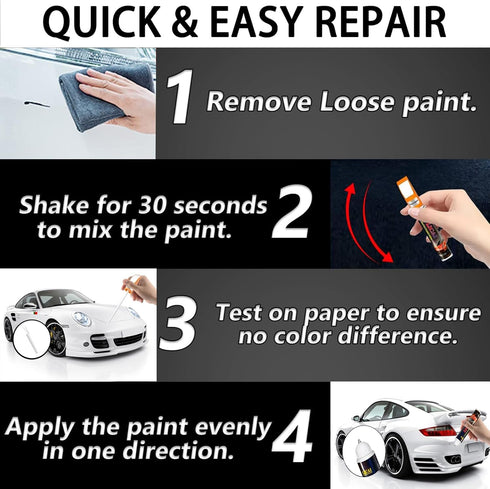 Pure White Touch Up Paint For Cars, Automotive White Car Paint Pen Scratch Repair Two-In-One Touch Up Paint, Premium Car Scratch Remover for Deep ...