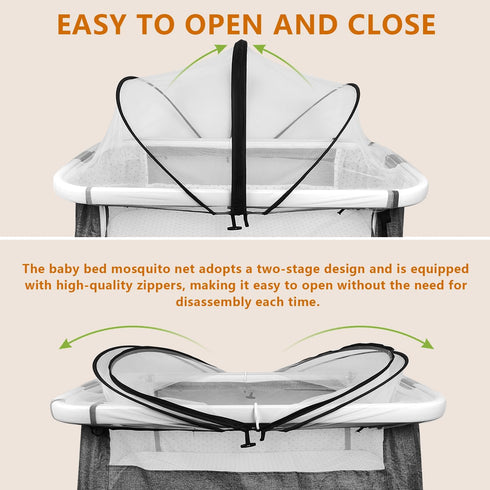 MAICOBI Baby Cradle Mosquito Net, Anti Mosquito Bite,Preventing Pets from Entering Mosquito Net Cover,Bedside Sleeping Mosquito Net, Tent Safety N...