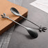 AnSaw Elegant Black Leaf Coffee Spoons - 10-Piece, 4.7" Mini Stainless Steel Espresso & Dessert Tea Spoons, Perfect for Demitasse & Small Servings...