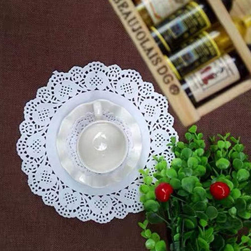 Paper Doilies, 100 Pieces 6.5" Lace Doilies Paper Round Decorative Paper Placemats?Bulk for Cake, Desert, Wedding, Tableware Decoration...