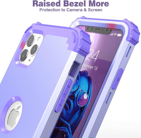 IDweel for iPhone 11 Pro Max Case with Tempered Glass, Hybrid 3 in 1 Shockproof Slim Heavy Duty Protection Hard PC Cover Soft Silicone Bumper Full...