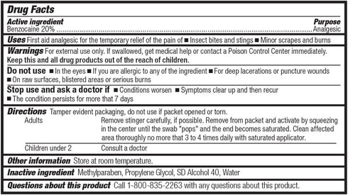 First Aid Only 19-001 Sting Relief Swabs, 10 Count...