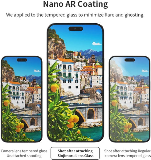 Sinjimoru 15 Series 5-Layered Tempered Glass Lens, Camera Lens Protector for iPhone 15 Pro Pro Max Phone Lens Screen Protector Lens Glass for iPho...