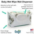 Gadjit Baby Wet Wipe Wall Mounted Dispenser | Holds Up to an 84 Count Pack of Wipes | Always Within Easy Reach of Messes (White)...