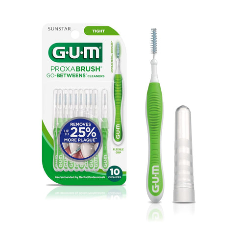 GUM Proxabrush Go-Betweens - Tight - Interdental Brushes - Soft Bristled Dental Picks for Plaque Removal & Gum Health - Safe for Braces & Dental D...