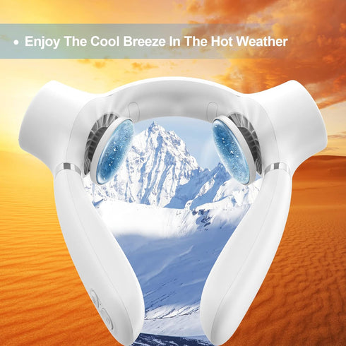Portable-Wearable-Neck-Air-Conditioner, 360° Around Cooling Neck Fan Air Conditioner?White?...
