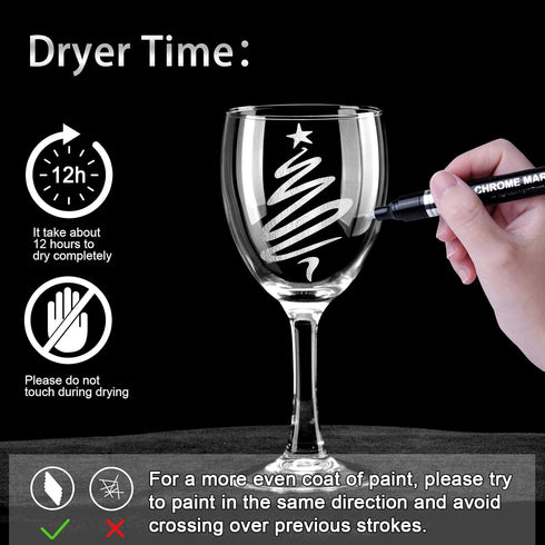 5Pcs Silver Liquid Mirror Chrome Markers, Oil-based Permanent Chrome Paint Pens for Model Painting, Repairing, Marking or DIY Art Projects, Waterp...
