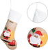 Beyond Your Thoughts Family Burlap Rustic Cartoon Cute Christmas Stocking Oranments Set of 6 (Extra Large) Embroidered Linen Christmas Family Deco...