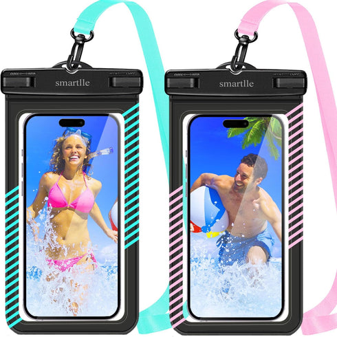 Waterproof Phone Pouches Bags Holder, Cell Phone Water Protectors Pouch Bag 2 Pack for Swimming, IPX8 Water Proof Phone Cases Covers w/for iPhone ...