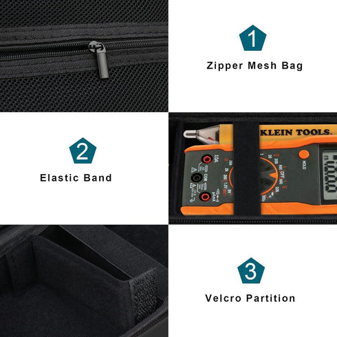 Canboc Carrying Case for Klein Tools 69149P/69355/MM300/MM400 Digital Multimeter Electrical Test Kit, Bag fit Digital Multimeter, Noncontact Volta...